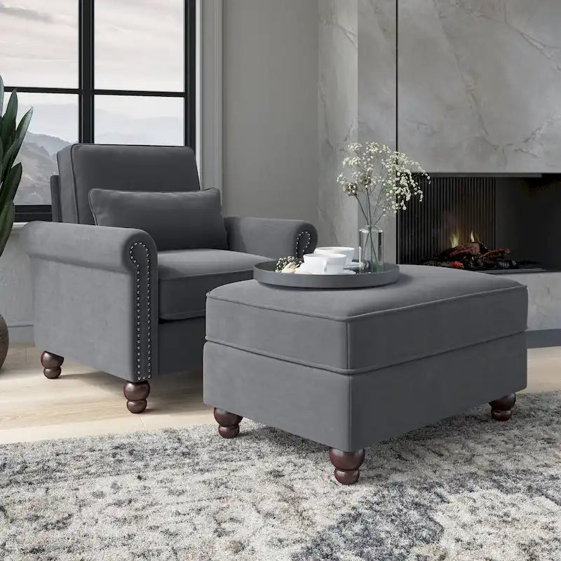 Ensemble fauteuil d'appoint et ottoman Bush Furniture Coventry pour salon