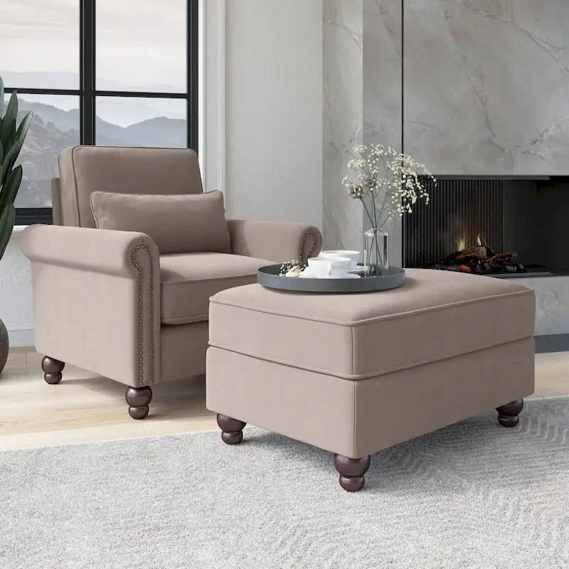 Ensemble fauteuil d'appoint et ottoman Bush Furniture Coventry pour salon
