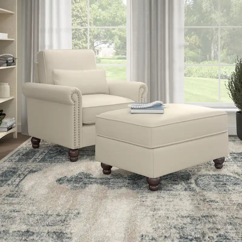 Ensemble fauteuil d'appoint et ottoman Bush Furniture Coventry pour salon