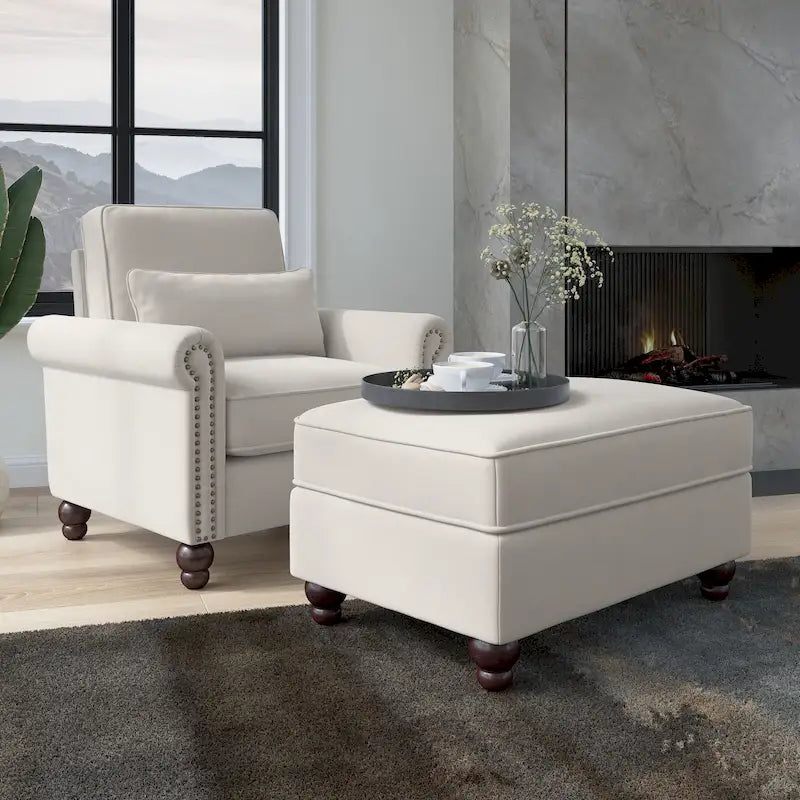 Ensemble fauteuil d'appoint et ottoman Bush Furniture Coventry pour salon