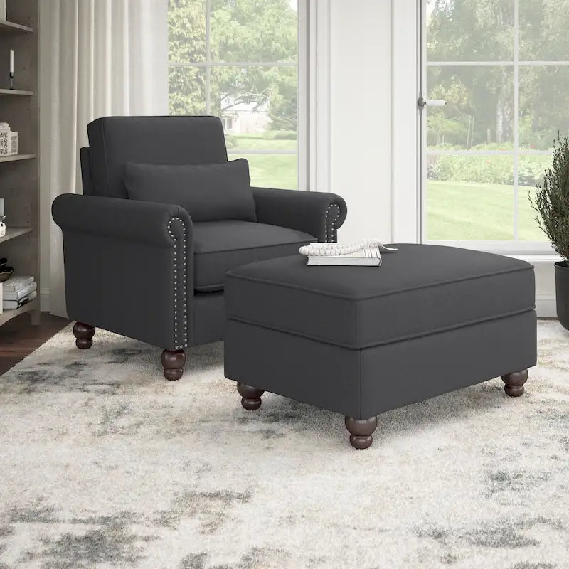 Ensemble fauteuil d'appoint et ottoman Bush Furniture Coventry pour salon