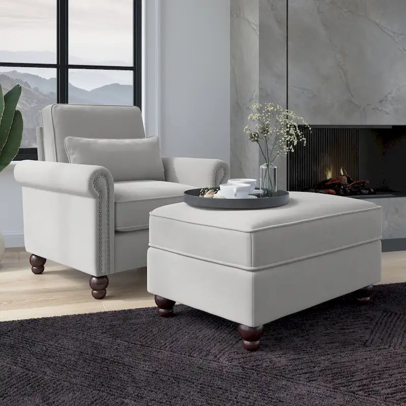 Ensemble fauteuil d'appoint et ottoman Bush Furniture Coventry pour salon