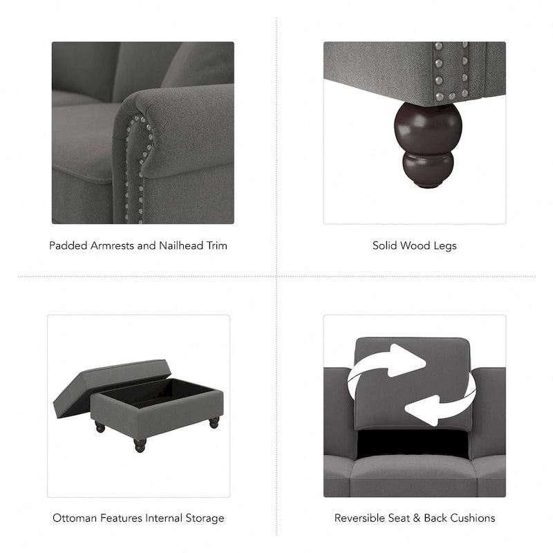 Poltrona con poggiapiedi Coventry di Bush Furniture