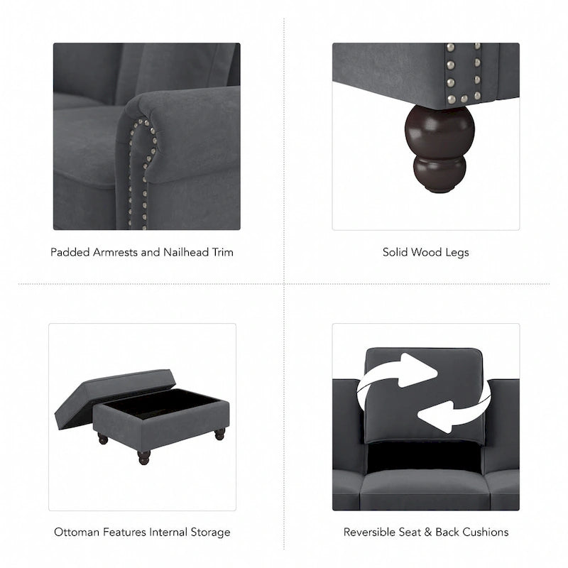 Poltrona con poggiapiedi Coventry di Bush Furniture