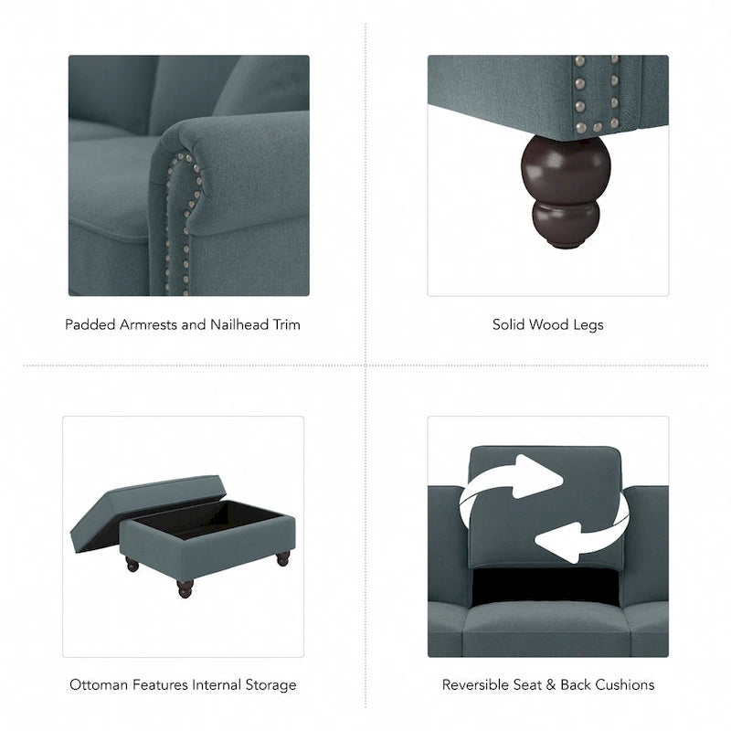 Poltrona con poggiapiedi Coventry di Bush Furniture