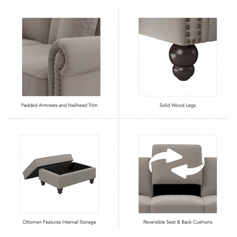 Poltrona con poggiapiedi Coventry di Bush Furniture