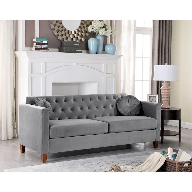 Canapé Chesterfield Lory Kitts en velours classique