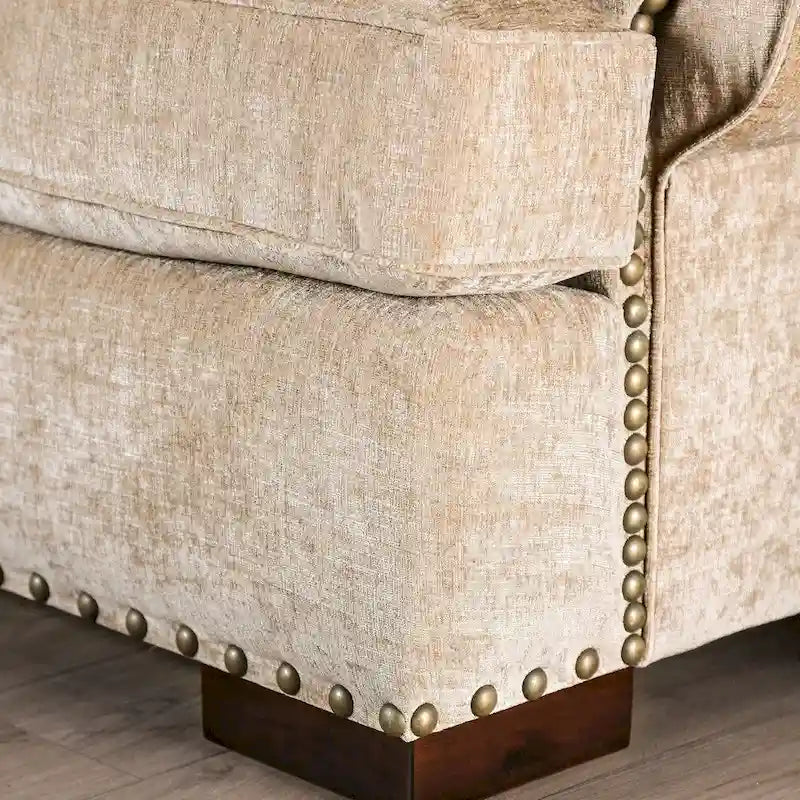 Furniture of America Jula Set Divano Tradizionale in Lino 2 Pezzi