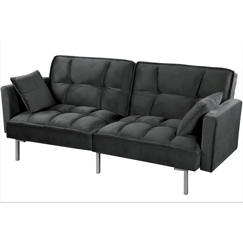 Bernal Canapé-lit futon en velours 75,6W