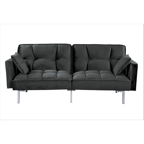 Bernal 75.6W Velvet Futon Sofa Bed Sleeper