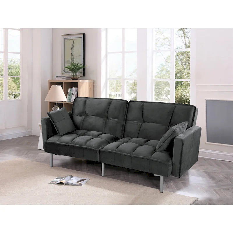 Bernal 75.6W Divano Letto Futon in Velluto