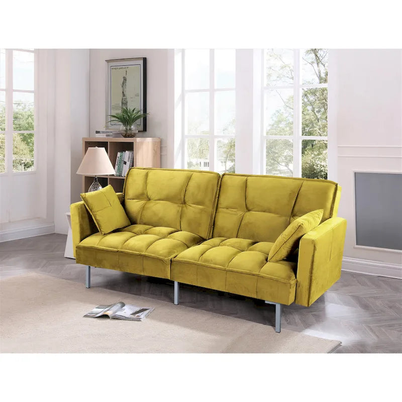 Bernal 75.6W Divano Letto Futon in Velluto
