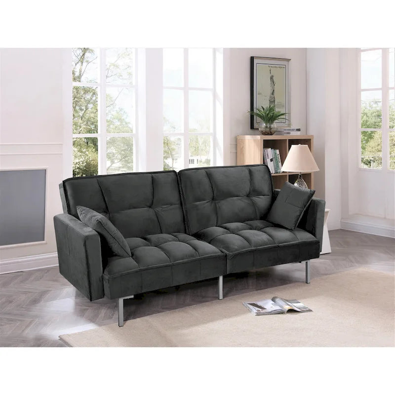 Bernal 75.6W Divano Letto Futon in Velluto