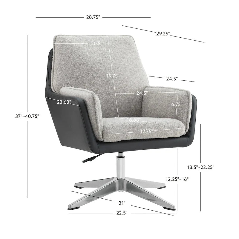 Sedia Sherpa Marcia Swivel Sedia d'Accento