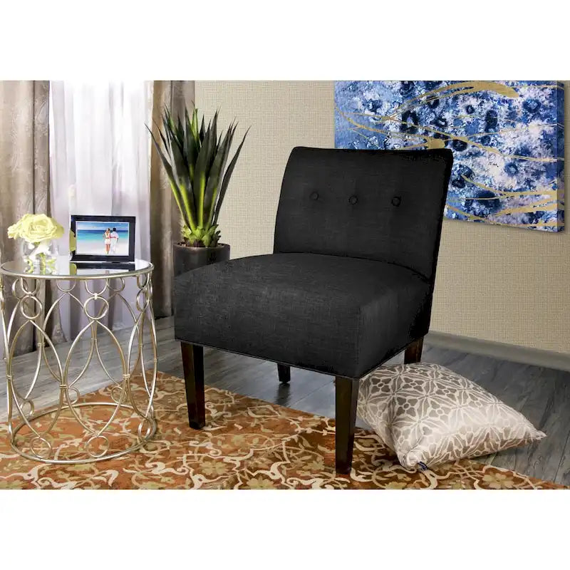 MJL Furniture Obsession Sedia d'accento trapuntata in similpelle marrone (COSÌ COM'È)