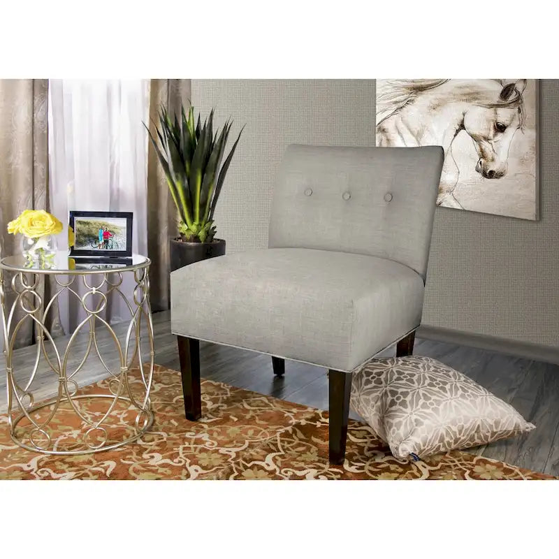 MJL Furniture Obsession Sedia d'accento trapuntata in similpelle marrone (COSÌ COM'È)