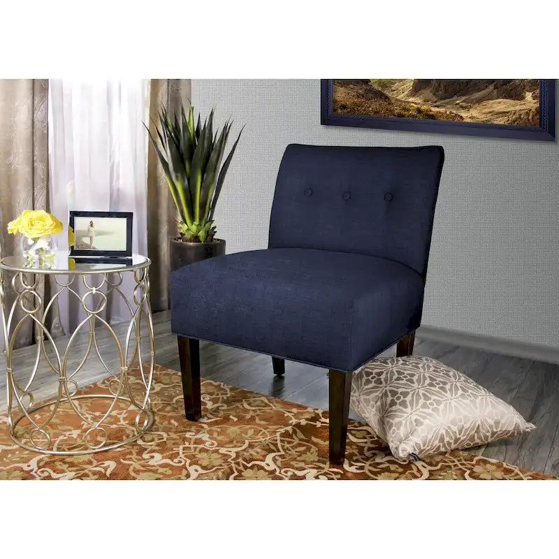 MJL Furniture Obsession Sedia d'accento trapuntata in similpelle marrone (COSÌ COM'È)