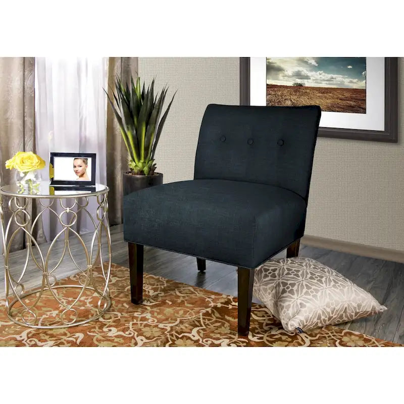 MJL Furniture Obsession Sedia d'accento trapuntata in similpelle marrone (COSÌ COM'È)