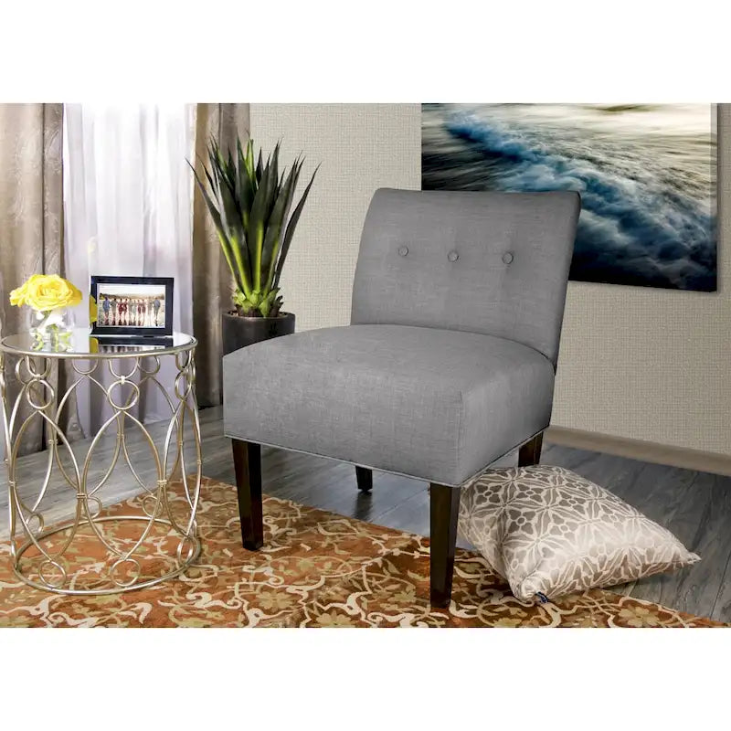 MJL Furniture Obsession Sedia d'accento trapuntata in similpelle marrone (COSÌ COM'È)
