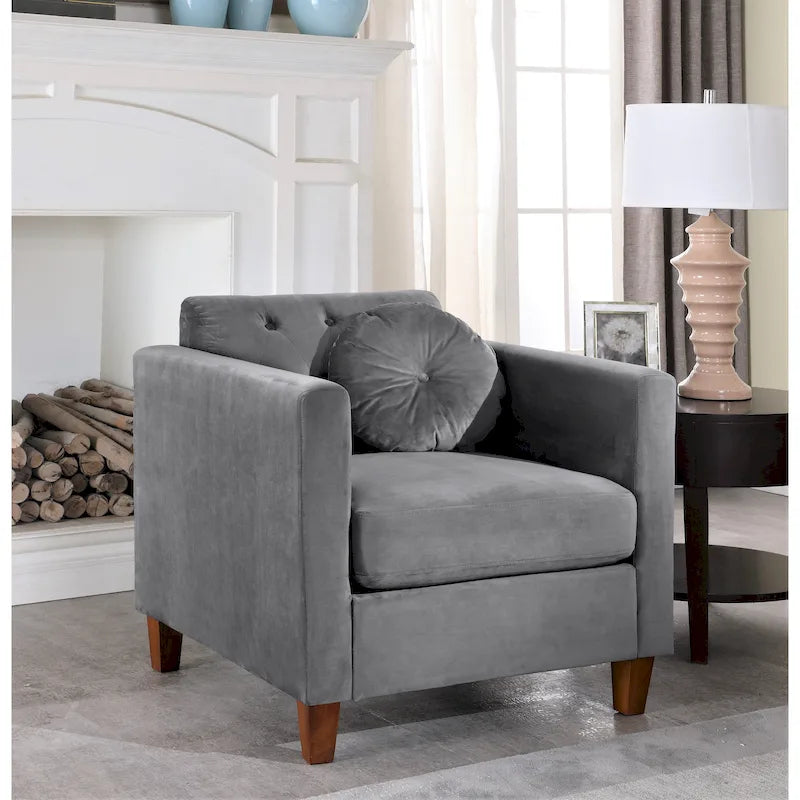 Poltrona Classica Chesterfield Persaud Velvet Kitts