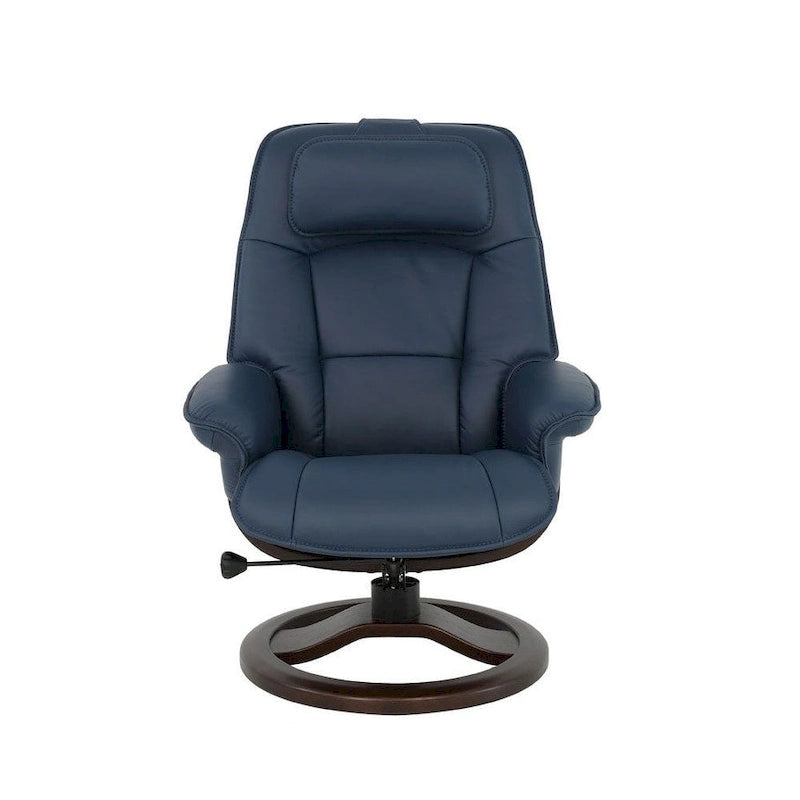 Poltrona reclinabile in pelle e pouf Fjords Admiral R