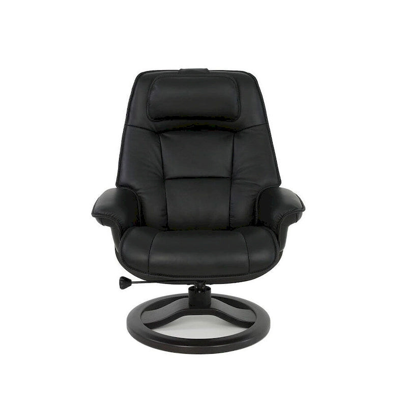 Poltrona reclinabile in pelle e pouf Fjords Admiral R
