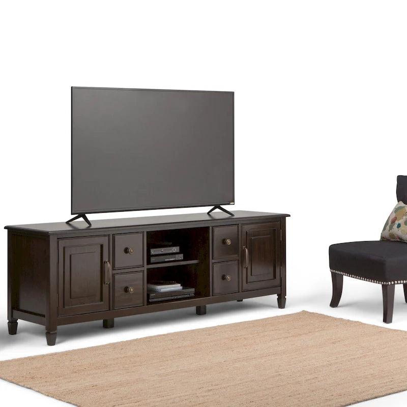 WYNDENHALL Hampshire MOBILE TV Tradizionale in LEGNO MASSELLO, Larghezza 72 pollici, per TV fino a 80 pollici - 72L x 18P x 24 A