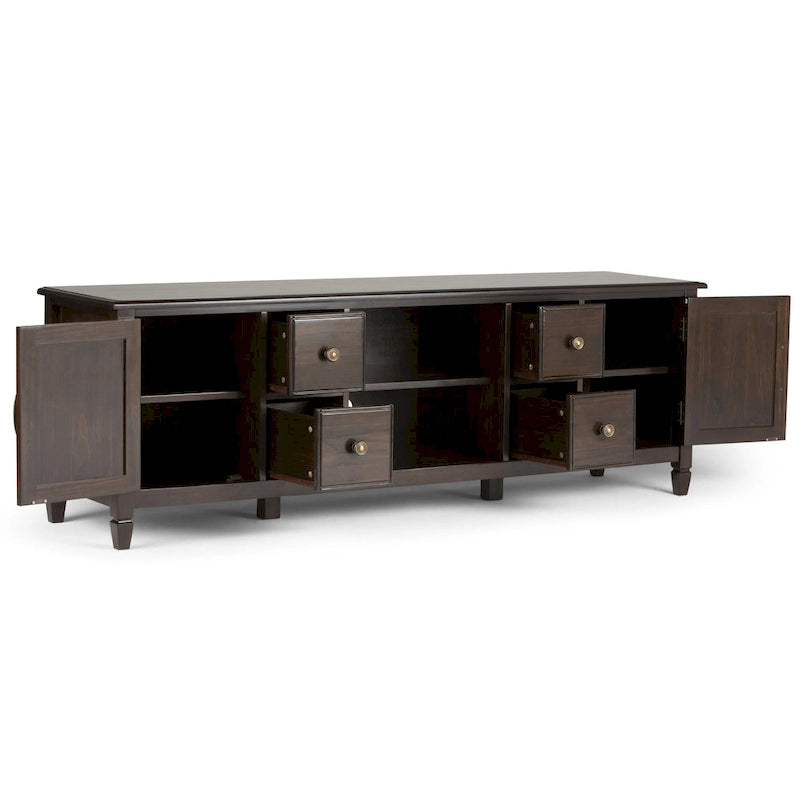 WYNDENHALL Hampshire MOBILE TV Tradizionale in LEGNO MASSELLO, Larghezza 72 pollici, per TV fino a 80 pollici - 72L x 18P x 24 A