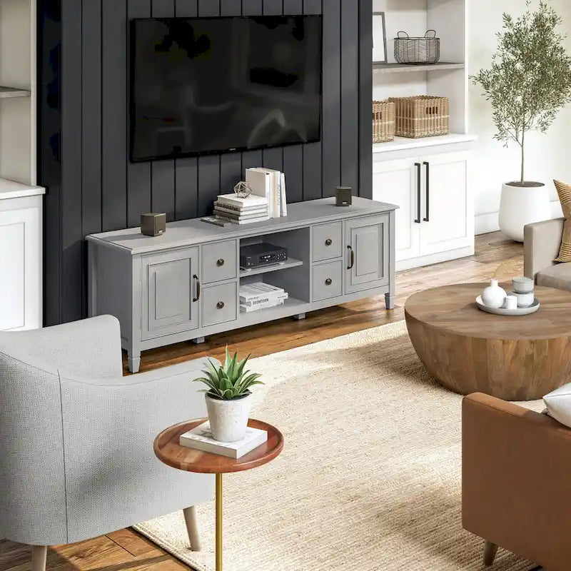 WYNDENHALL Hampshire MOBILE TV Tradizionale in LEGNO MASSELLO, Larghezza 72 pollici, per TV fino a 80 pollici - 72L x 18P x 24 A