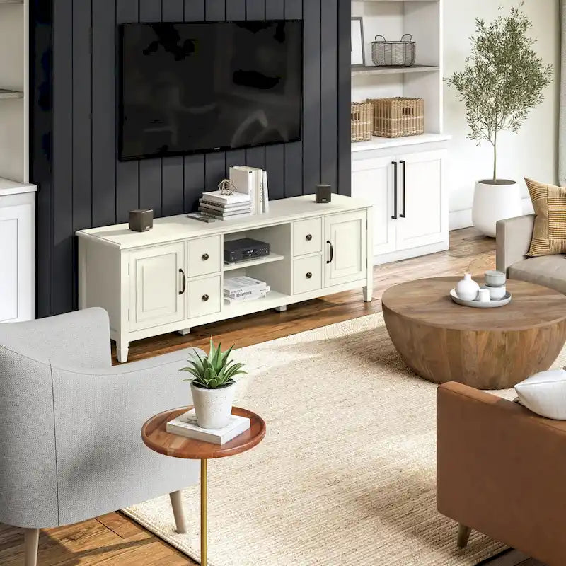 WYNDENHALL Hampshire MOBILE TV Tradizionale in LEGNO MASSELLO, Larghezza 72 pollici, per TV fino a 80 pollici - 72L x 18P x 24 A