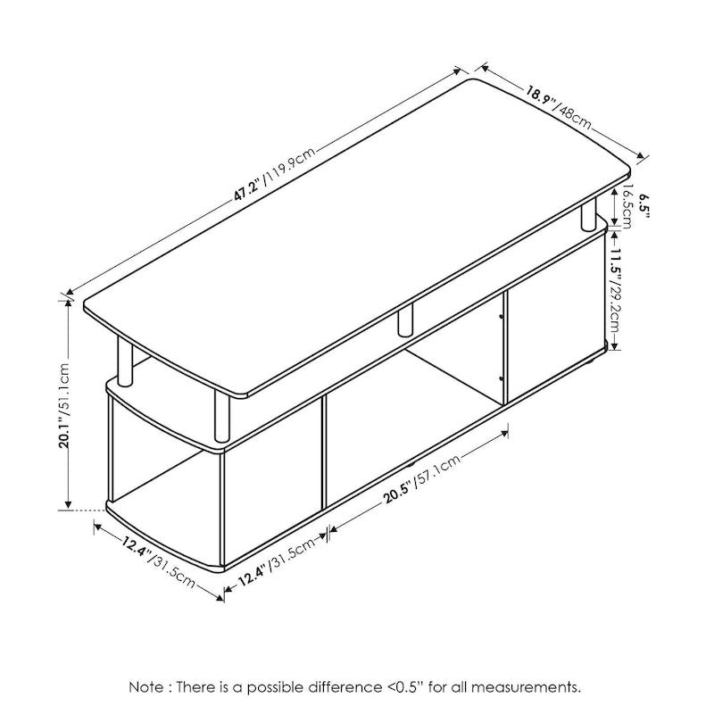 Furinno JAYA Tavolino da caffè dal design funzionale