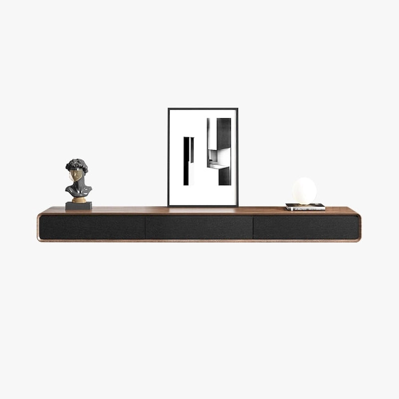 Mobile TV Sospeso, Mobile TV Moderno a Parete con 3/4 Cassetti, Legno Massello, Completamente Assemblato