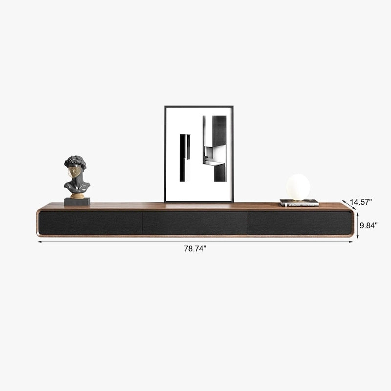Mobile TV Sospeso, Mobile TV Moderno a Parete con 3/4 Cassetti, Legno Massello, Completamente Assemblato