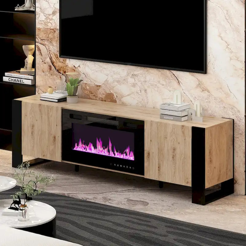 Mobile TV e Caminetto di Lusso Combinato Caratteristiche Caminetto LED Integrato