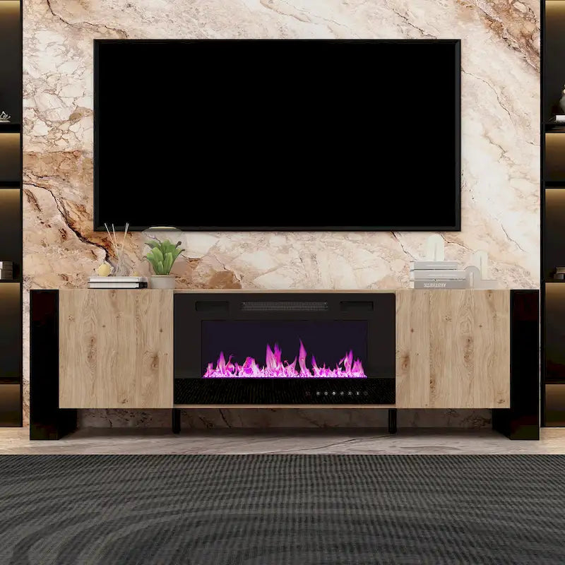 Mobile TV e Caminetto di Lusso Combinato Caratteristiche Caminetto LED Integrato