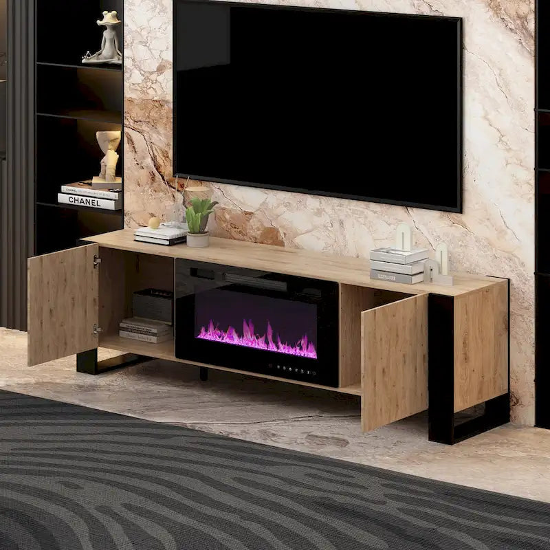 Mobile TV e Caminetto di Lusso Combinato Caratteristiche Caminetto LED Integrato