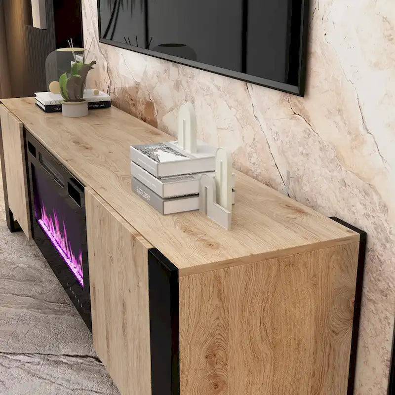 Mobile TV e Caminetto di Lusso Combinato Caratteristiche Caminetto LED Integrato