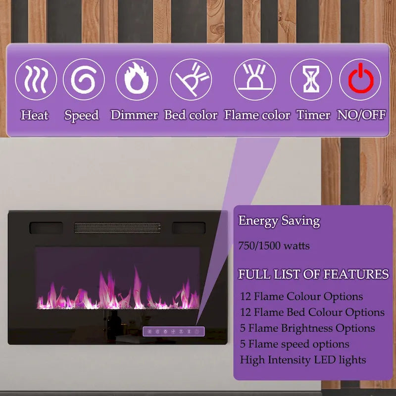 Mobile TV e Caminetto di Lusso Combinato Caratteristiche Caminetto LED Integrato