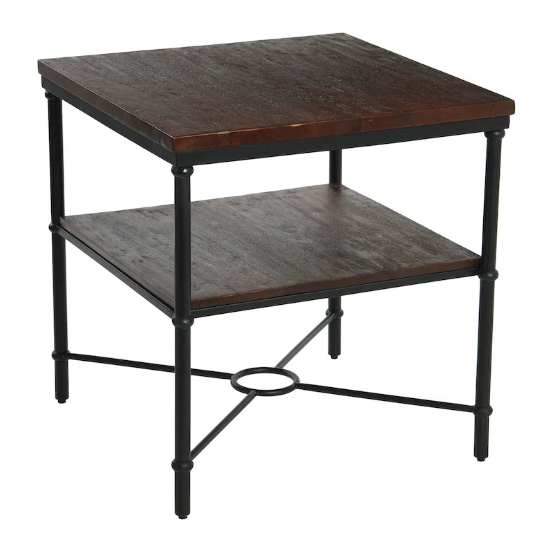 Table d'appoint avec étagère de rangement