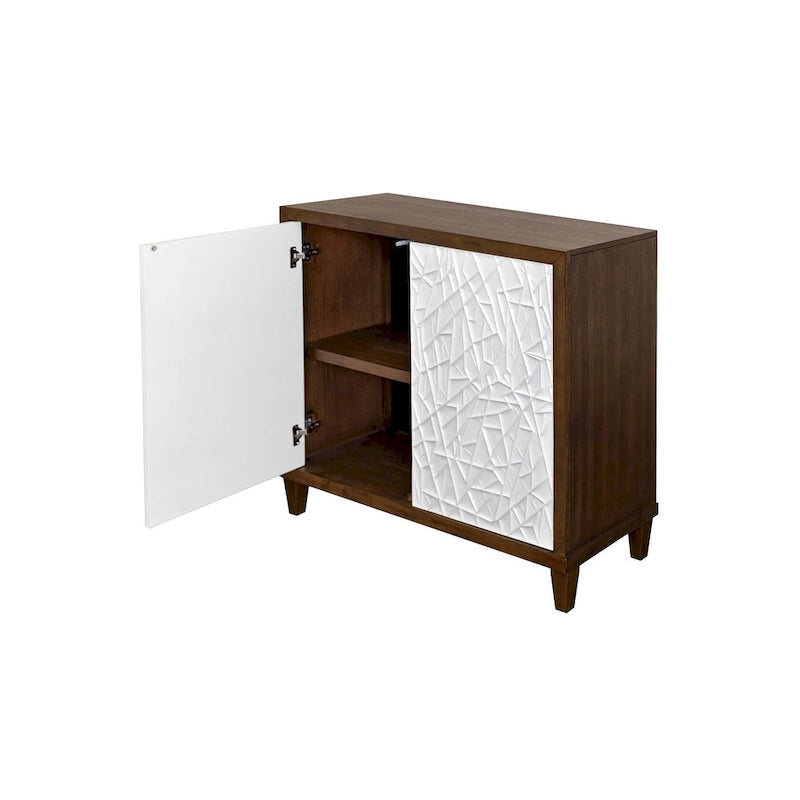 Mobile consolle Modern Wood 40 con ante, porta TV, mobiletto, consolle da ingresso, completamente assemblato, marrone