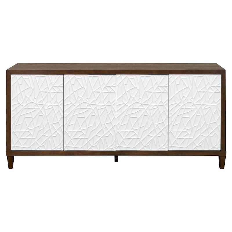 Mobile consolle Modern Wood 40 con ante, porta TV, mobiletto, consolle da ingresso, completamente assemblato, marrone
