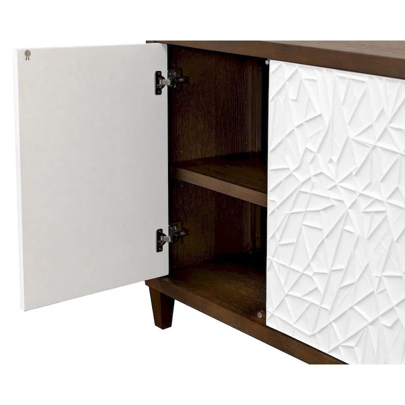 Mobile consolle Modern Wood 40 con ante, porta TV, mobiletto, consolle da ingresso, completamente assemblato, marrone