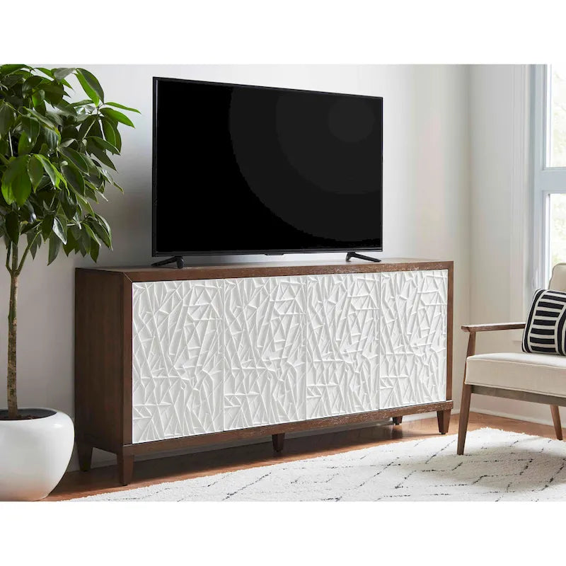 Mobile consolle Modern Wood 40 con ante, porta TV, mobiletto, consolle da ingresso, completamente assemblato, marrone
