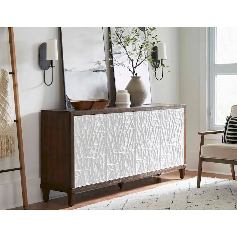 Mobile consolle Modern Wood 40 con ante, porta TV, mobiletto, consolle da ingresso, completamente assemblato, marrone