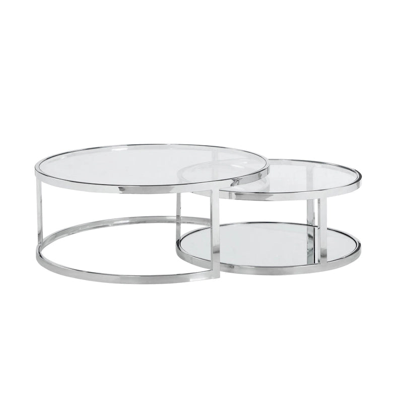 Set di tavolini da cocktail rotondi Somette 2-in-1 sovrapponibili - Tavolino da cocktail - Tavolino da cocktail