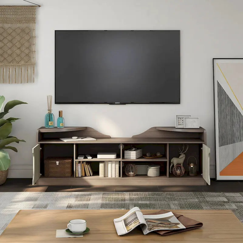 Mobile TV multifunzione Fetz Rustic da 72 pollici di Furniture of America