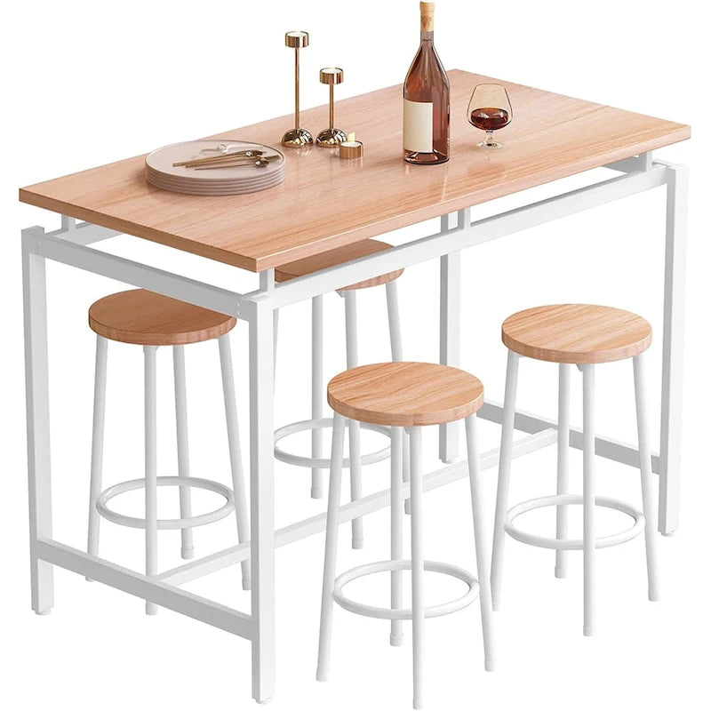 Set da 5 tavoli da pranzo a altezza bancone Mieres, set da tavolo per colazione per casa, cucina, ristorante, bar, cucina