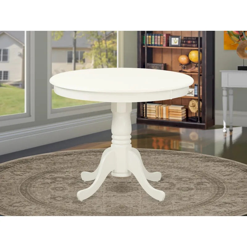 Table de salle à manger antique East West Furniture - un plateau de table de cuisine rond avec piédestal, 36x36 pouces, (Options de finition)
