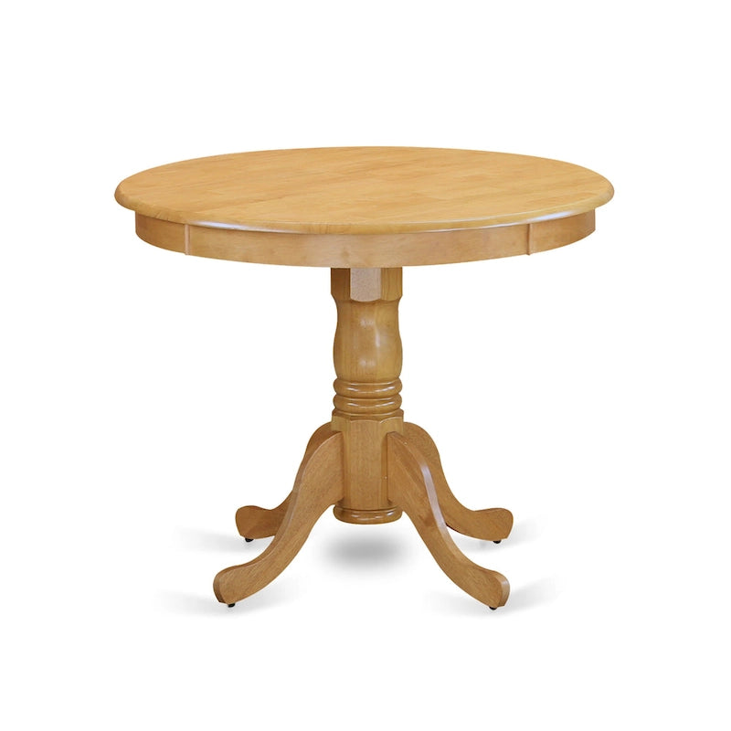 East West Furniture Tavolo da pranzo antico - Piano rotondo per tavolo da cucina con base a piedistallo, 36x36 pollici, (Opzioni di finitura)