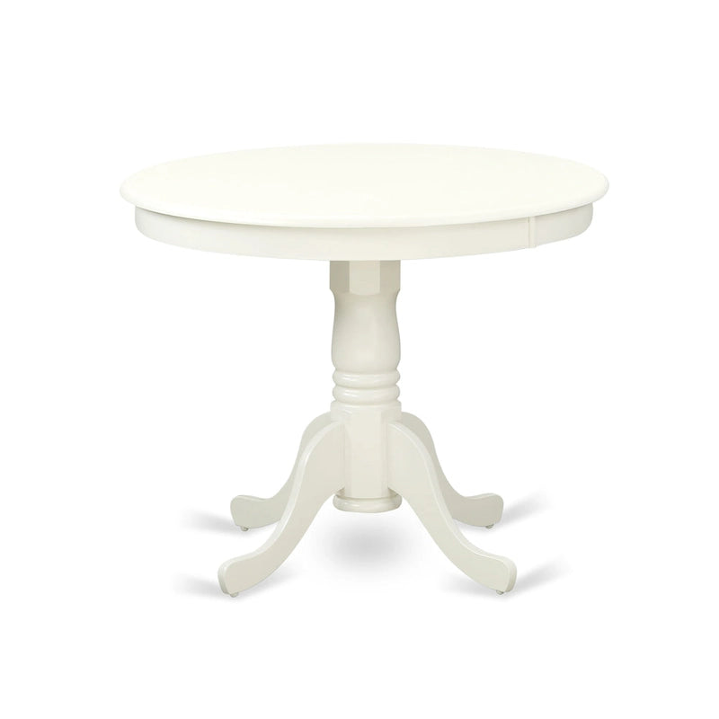 East West Furniture Tavolo da pranzo antico - Piano rotondo per tavolo da cucina con base a piedistallo, 36x36 pollici, (Opzioni di finitura)